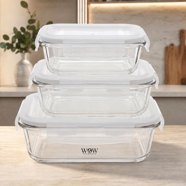 Kit de potes de vidro herméticos
