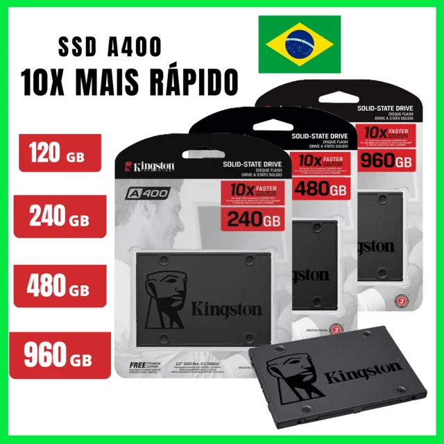 SSD Kingston A400, opções de capacidade