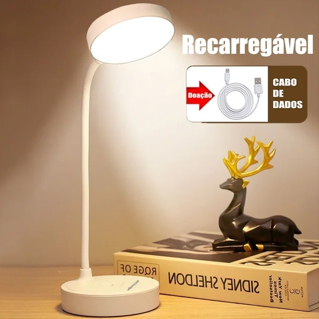 Luminária de mesa LED recarregável USB