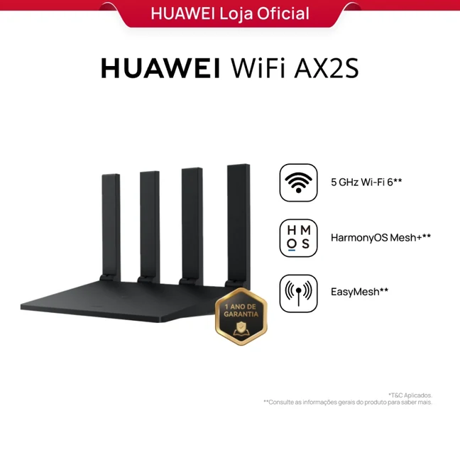 Roteador Huawei WiFi AX2S, 4 antenas